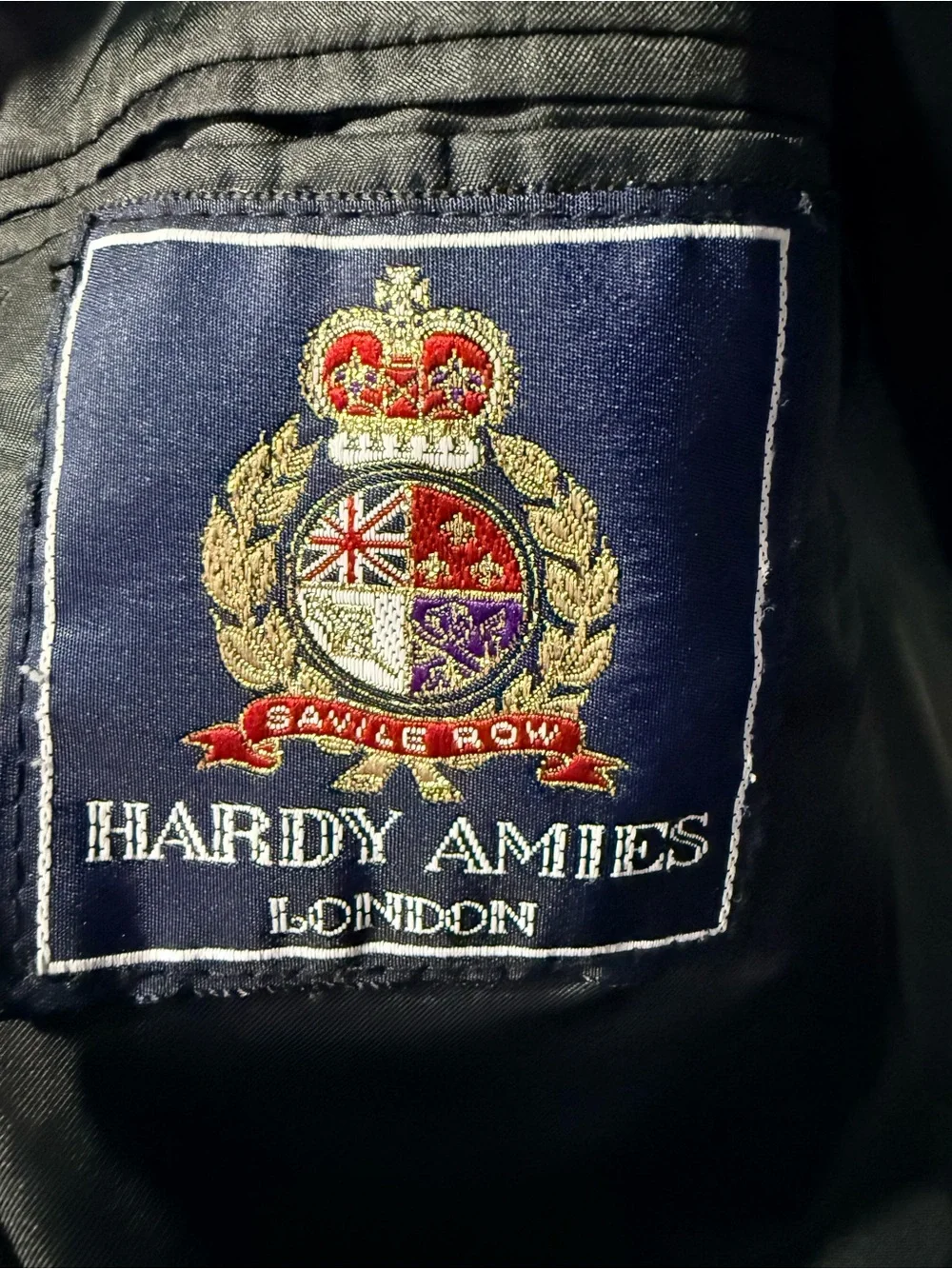 Hardy Amies Savile Row Pinstriped Wool Blazer Size 42L